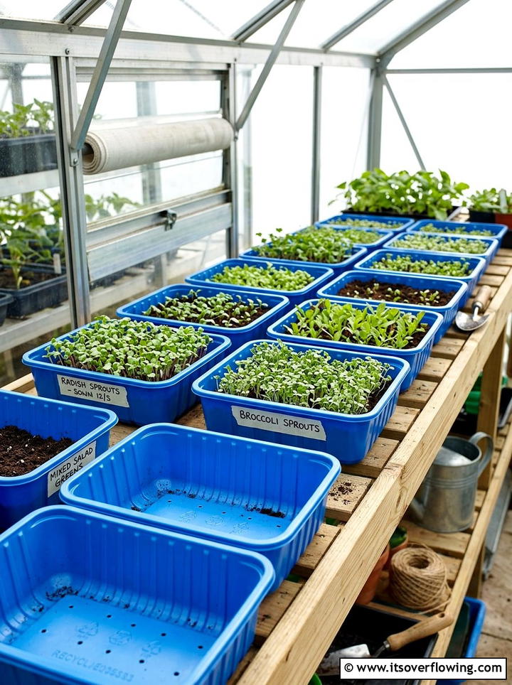 Mushroom Container Seed Tray - 25 recycled garden ideas with seed starting trays