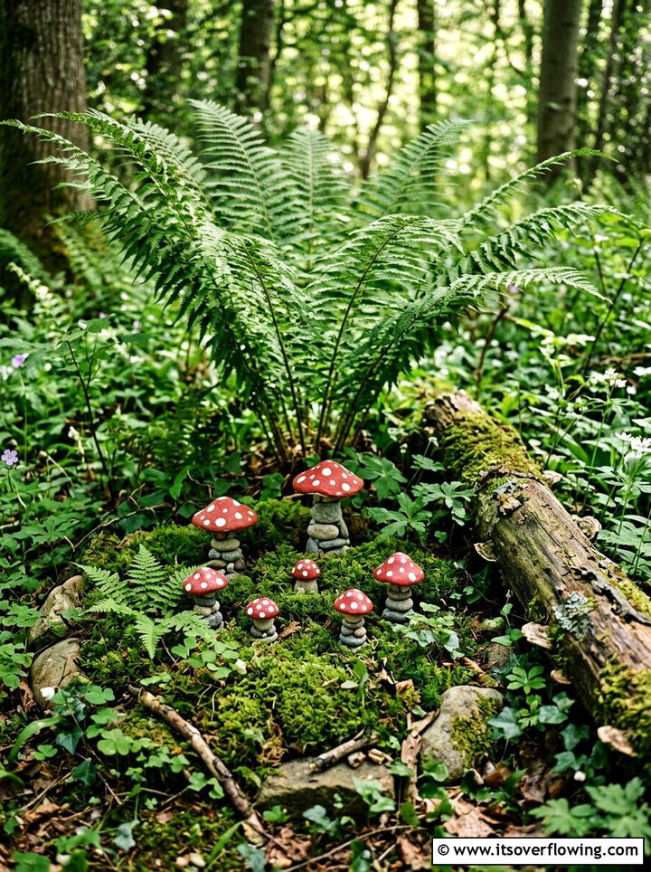 Mushroom rock garden - 25 garden decor ideas with painted rocks