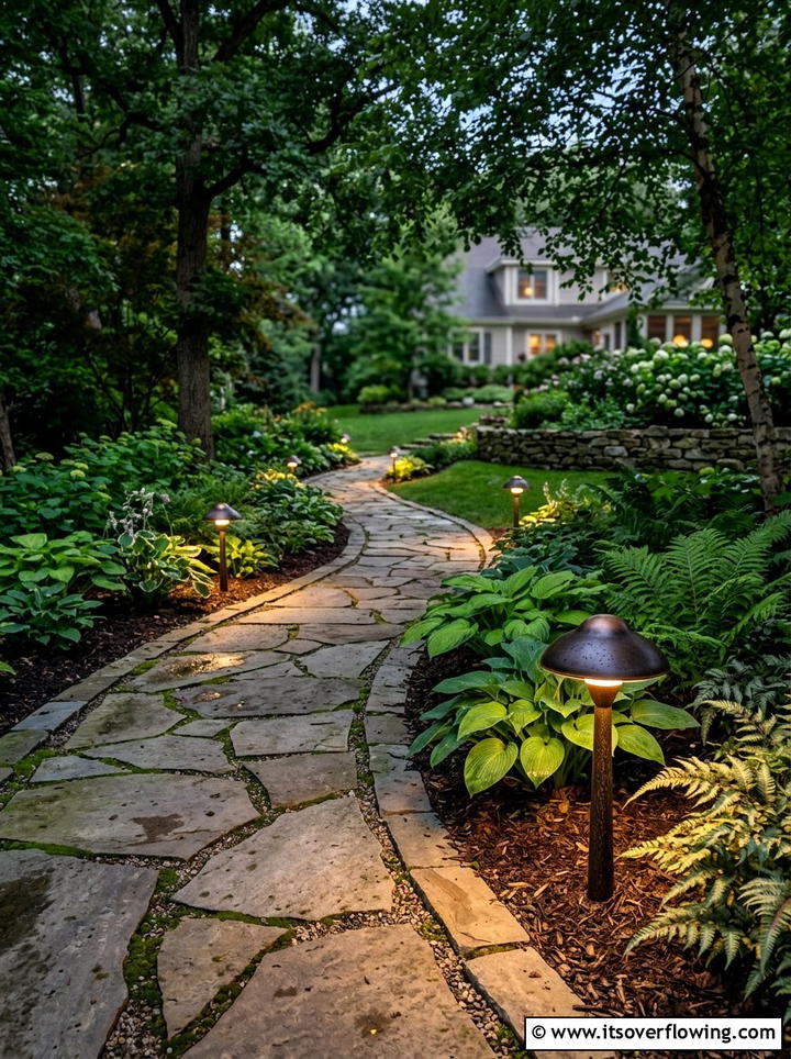 Mushroom shaped garden path lights - 25 garden decor ideas with pathway lighting