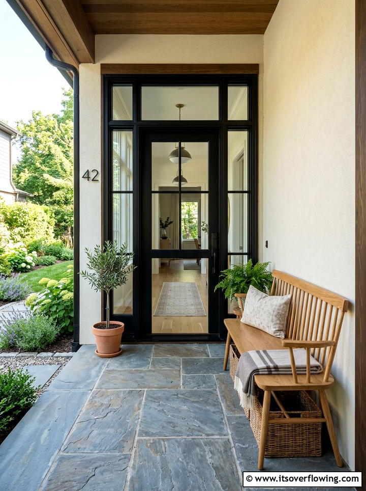 Narrow Entryway Porch Bench - 25 front porch ideas with storage bench