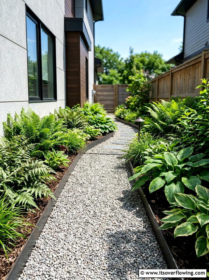 Narrow Gravel Path - 25 garden decor ideas for side yards