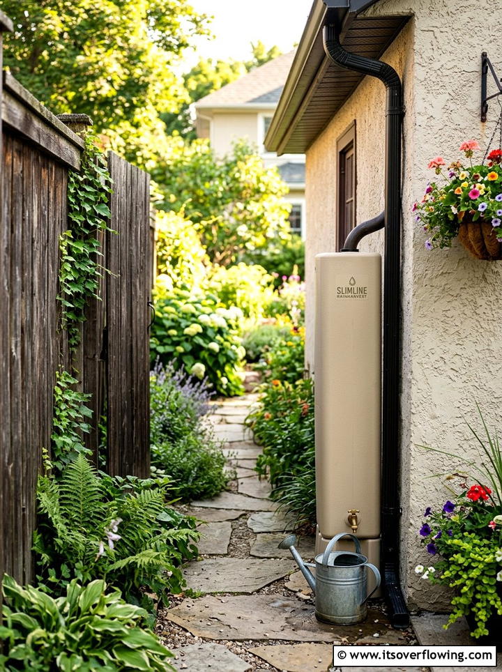 Narrow rain barrel - 25 garden ideas with rain barrels