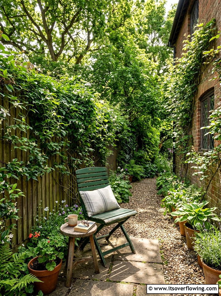 Narrow side yard seating - 25 small garden ideas with foldable seating
