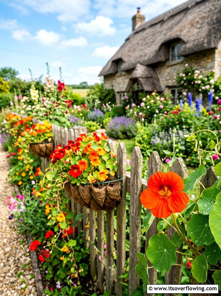 Nasturtium Edible Bloom - 25 garden ideas with hanging baskets