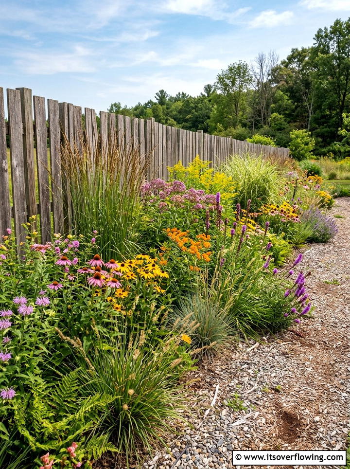 Native Plant Border - 25 backyard ideas with rustic style