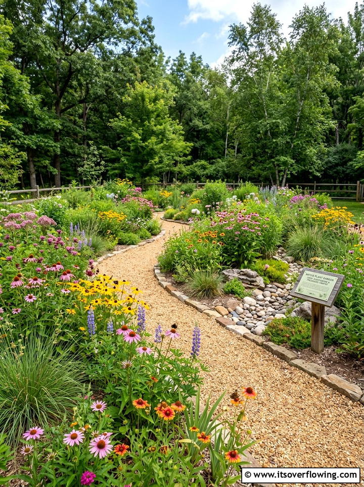 Native Plant Garden With Gravel Mulch - 25 cheap garden ideas with gravel