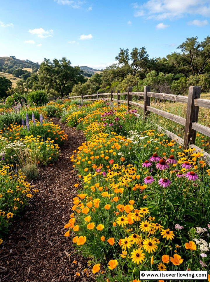 Native Wildflower Garden - 25 garden design ideas with drought tolerant plants