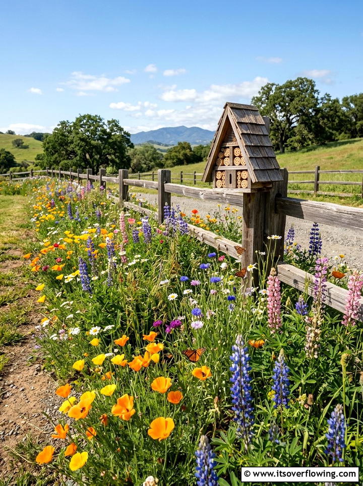 Native Wildflower Meadow - 25 backyard ideas with border plants