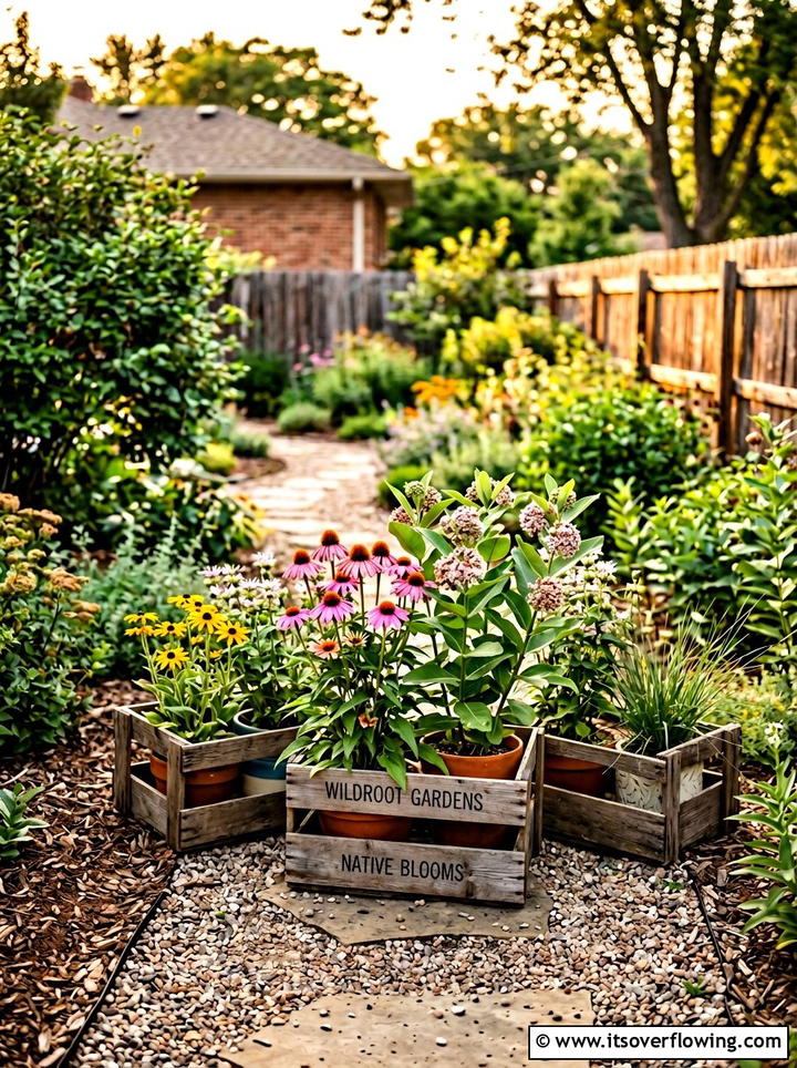 Native Wildflower Pot Cluster - 25 small garden ideas with container clusters