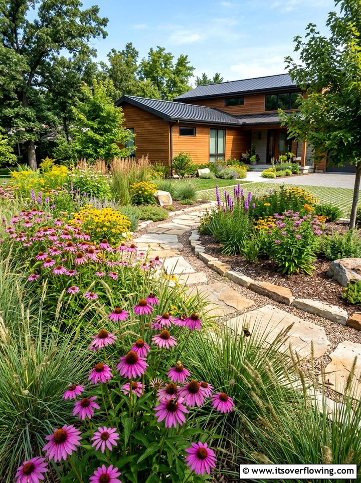 Native plant garden - 25 cheap garden ideas for front yard