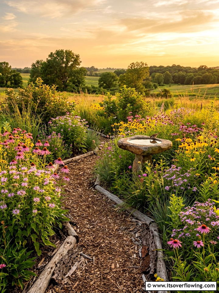 Native plant landscape - 25 cheap garden ideas with low maintenance plants