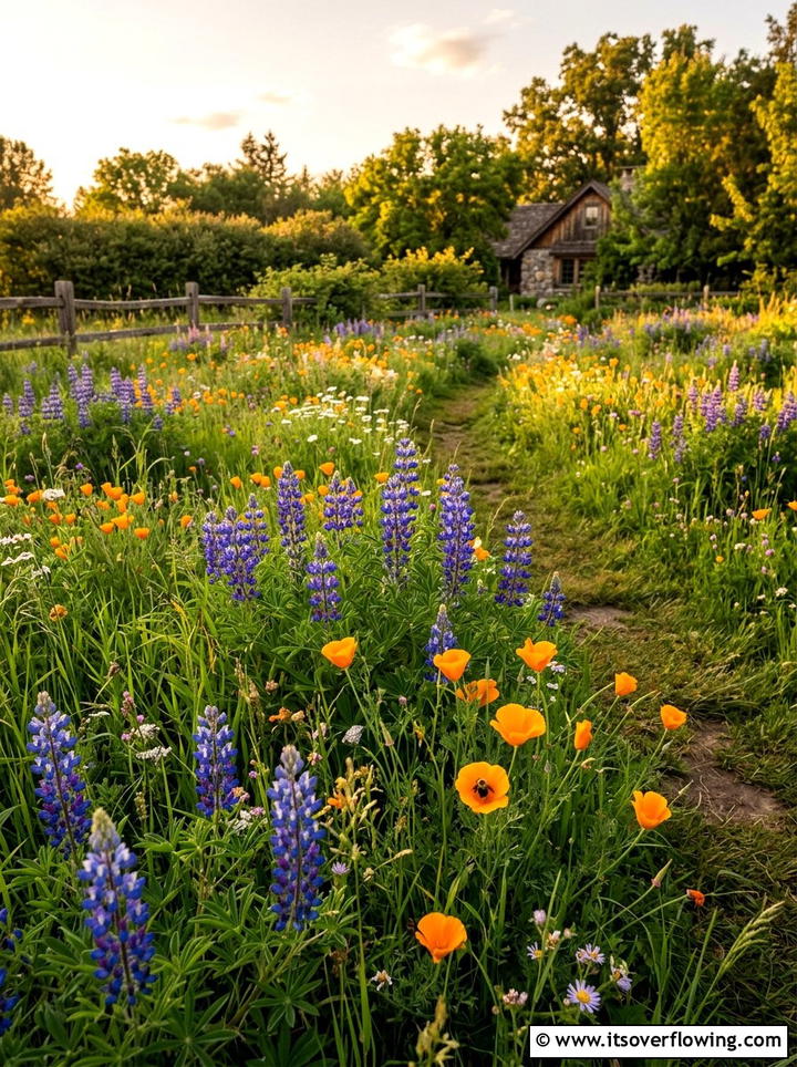 Native wildflower meadow - 25 cheap garden ideas with native plants