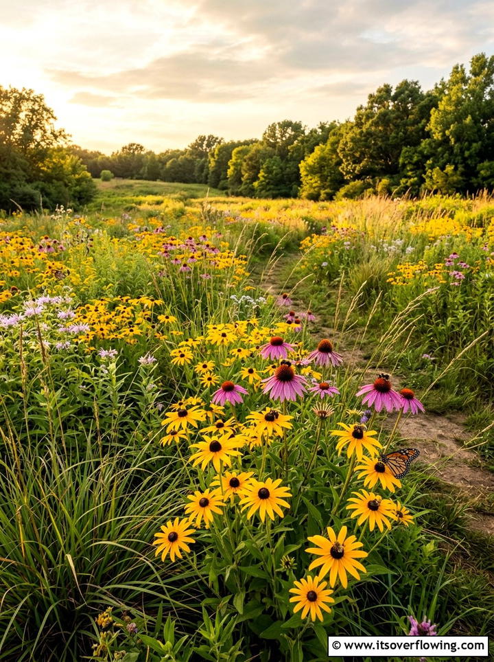 Native wildflower meadow - 25 creative garden ideas with pollinator beds