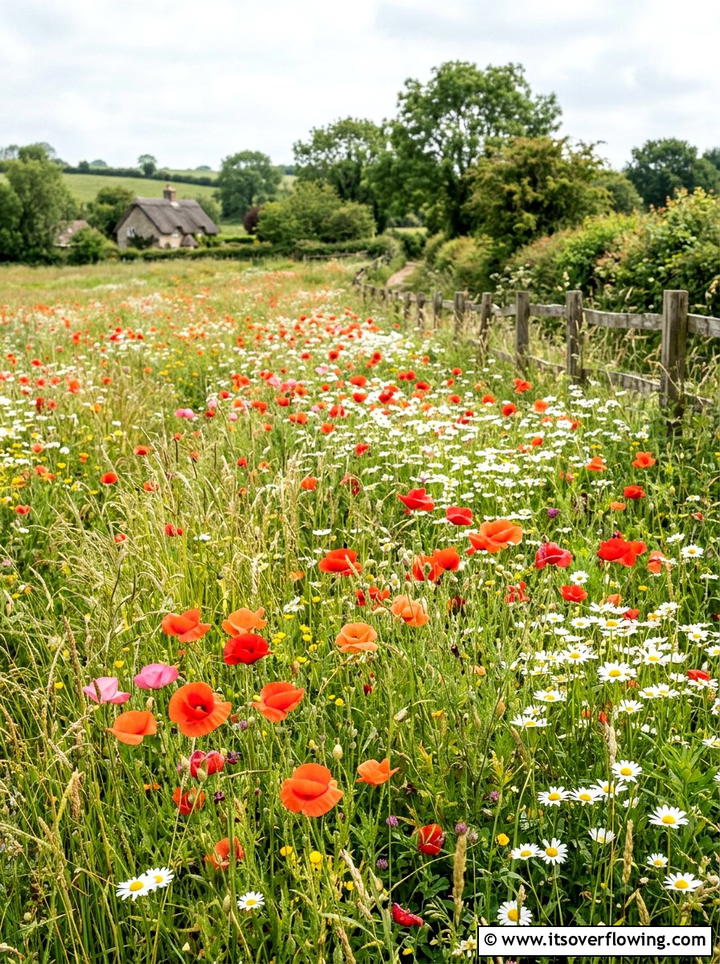 Native wildflower meadow patch - 25 garden design ideas with asymmetry