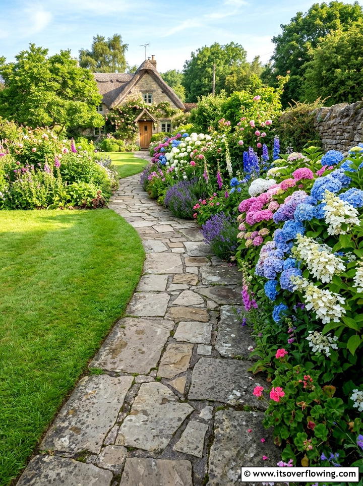 Natural Flagstone Walkway - 25 garden ideas with stepping stones