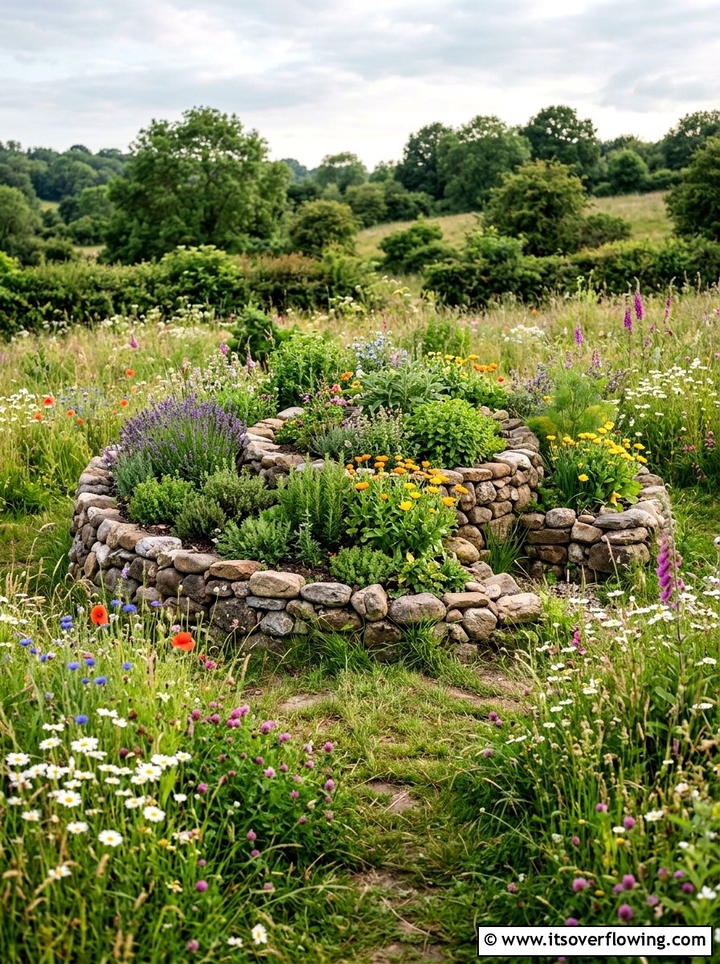 Natural Herb Spiral - 25 creative garden ideas with spiral herb beds
