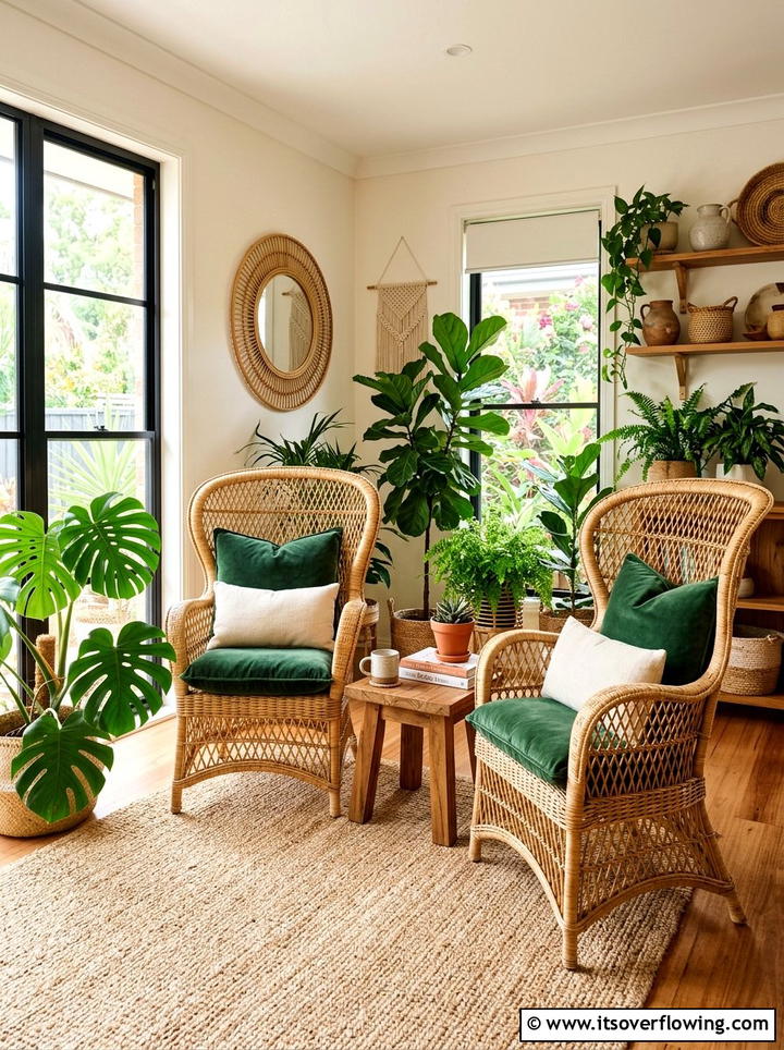 Natural Rattan Wicker Chair - 25 front porch ideas with wicker furniture