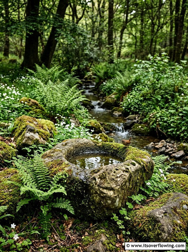 Natural Rock Bird Bath - 25 garden ideas with bird baths