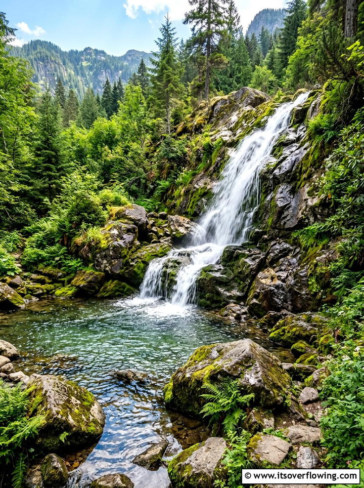 Natural Rock Waterfall - 25 backyard ideas with rustic style