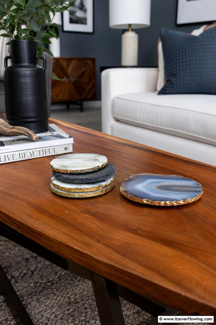 Natural Stone Coasters - 50 Fall Decor Trends 2025 to Inspire Seasonal Style