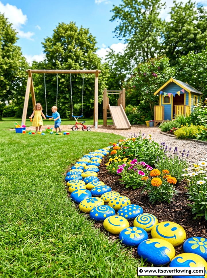 Natural Stone Flower Bed Edge - 25 cheap garden ideas with edging