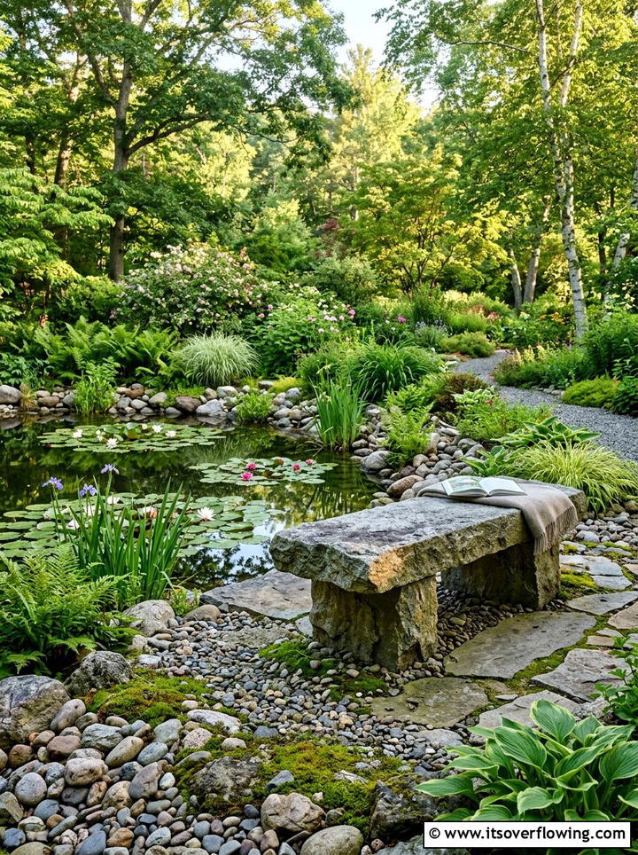 Natural Stone Garden Bench - 25 garden decor ideas with benches