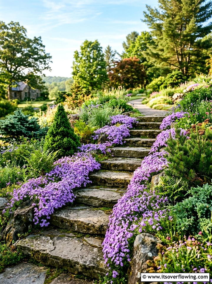 Natural Stone Garden Steps - 25 small garden ideas with narrow pathways