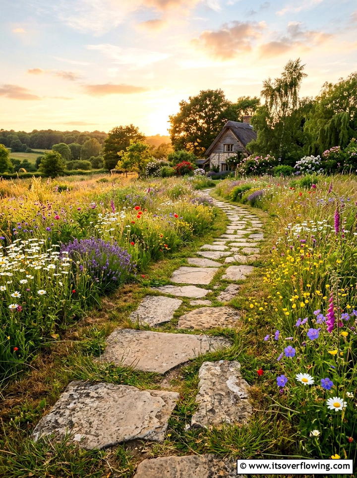 Natural Stone Path - 25 backyard ideas with boulder accents