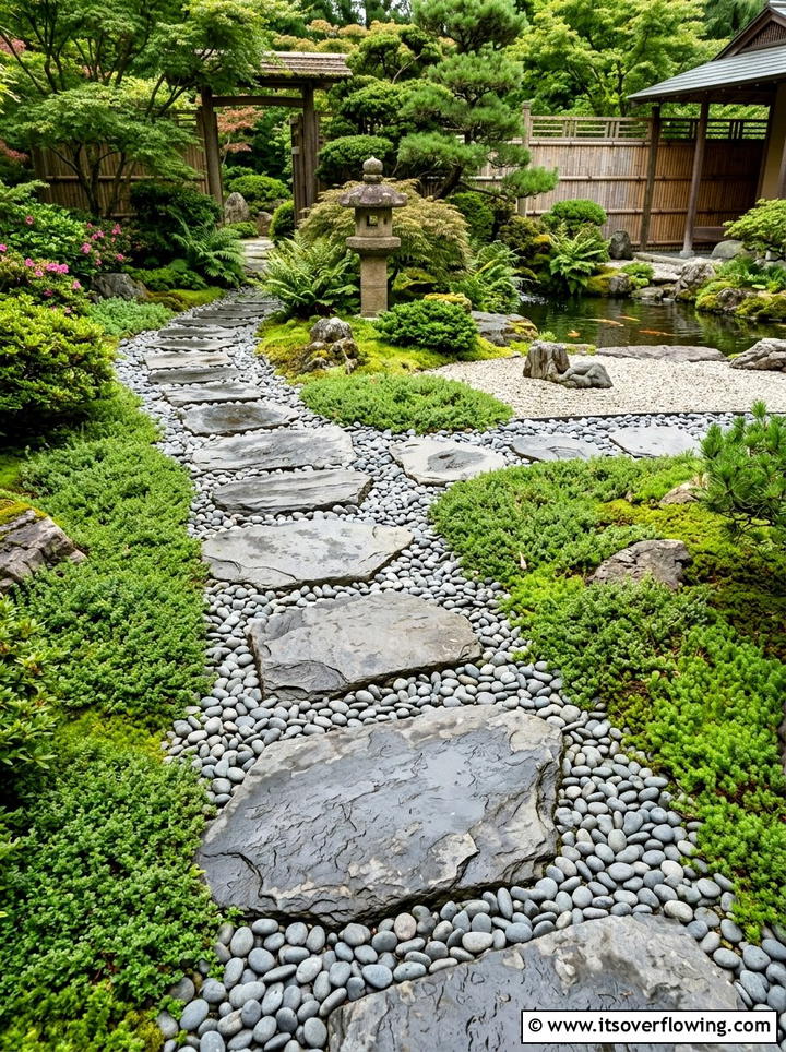 Natural Stone Path - 25 garden decor ideas for zen gardens