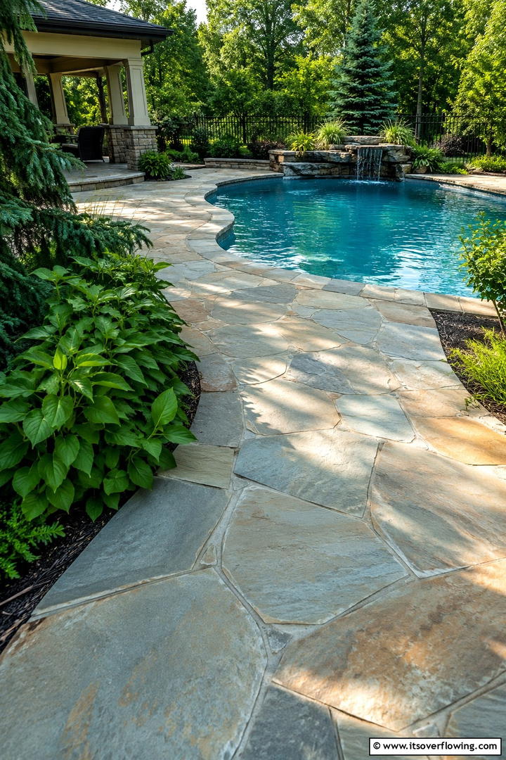 Natural Stone Pathways - 30 Pool Landscaping Ideas to Create a Resort-Style Backyard