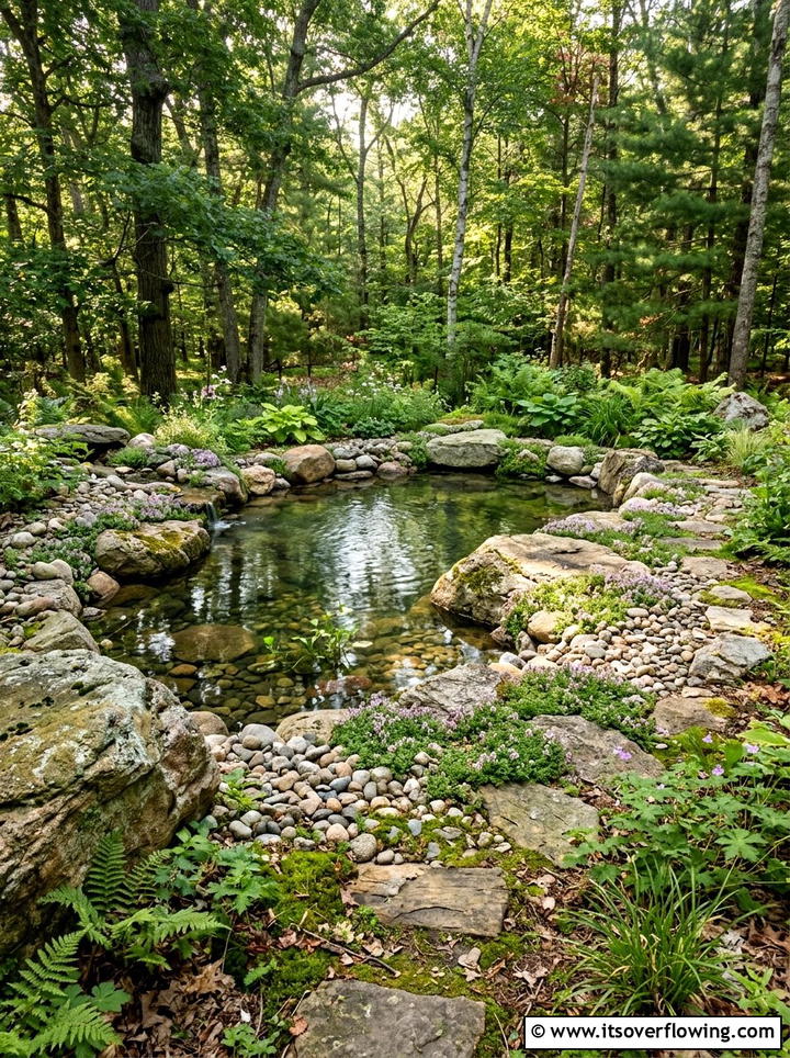 Natural Stone Pond - 25 garden ideas with pond