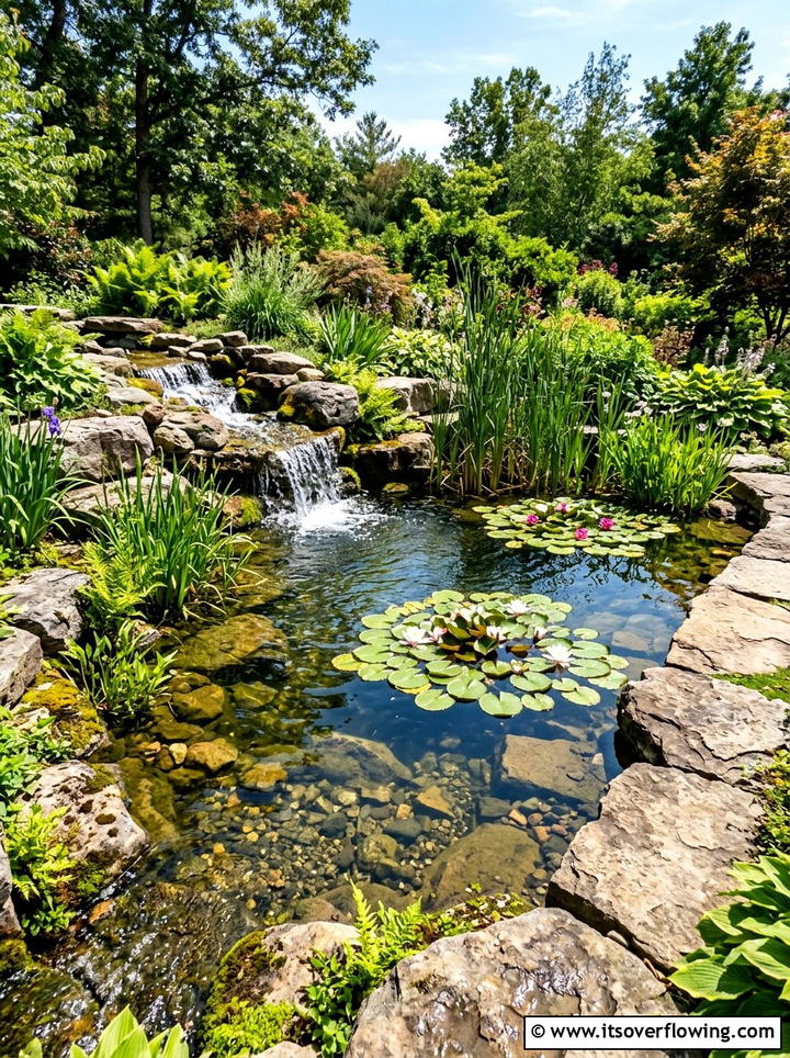 Natural Stone Pond - 25 garden decor ideas with stone accents