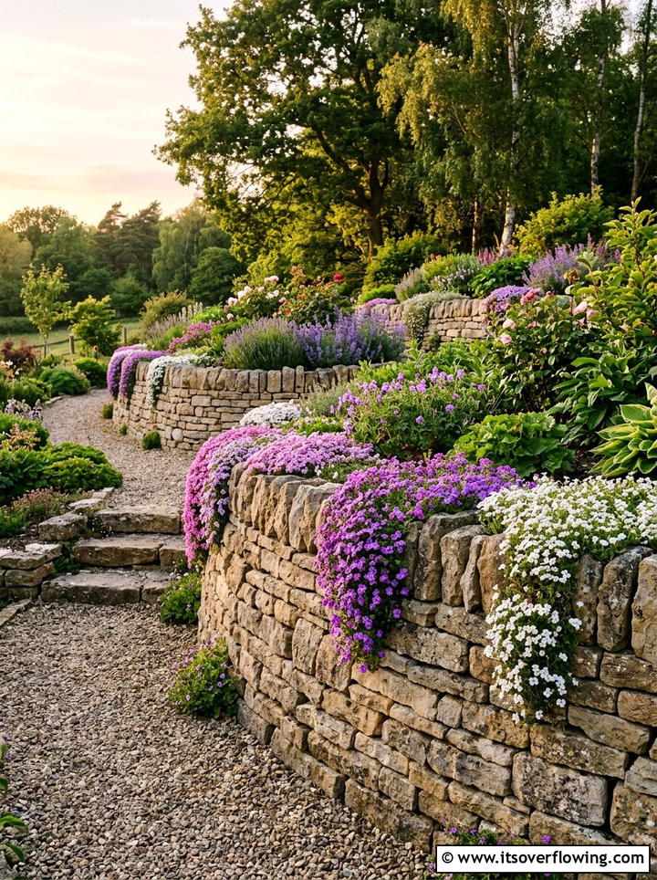 Natural Stone Retaining Wall - 25 garden ideas with sustainable materials