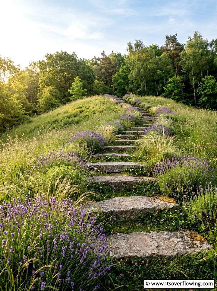 Natural Stone Stairs - 25 backyard ideas for sloped yards