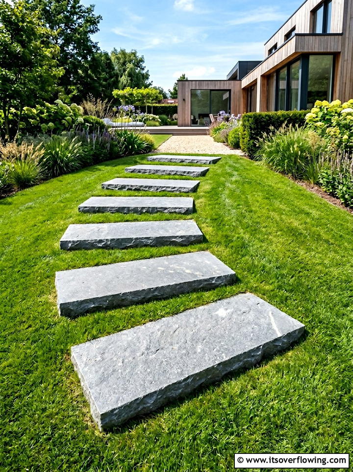 Natural Stone Steps - 25 creative garden ideas with modern landscape lines