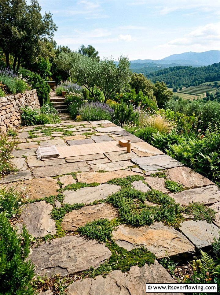 Natural Stone Yoga Deck - 25 creative garden ideas with yoga decks