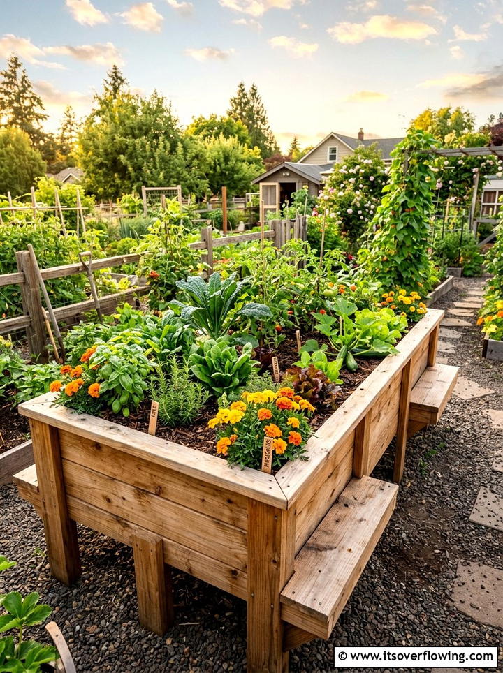 Natural Wood Planter - 25 garden ideas with pots
