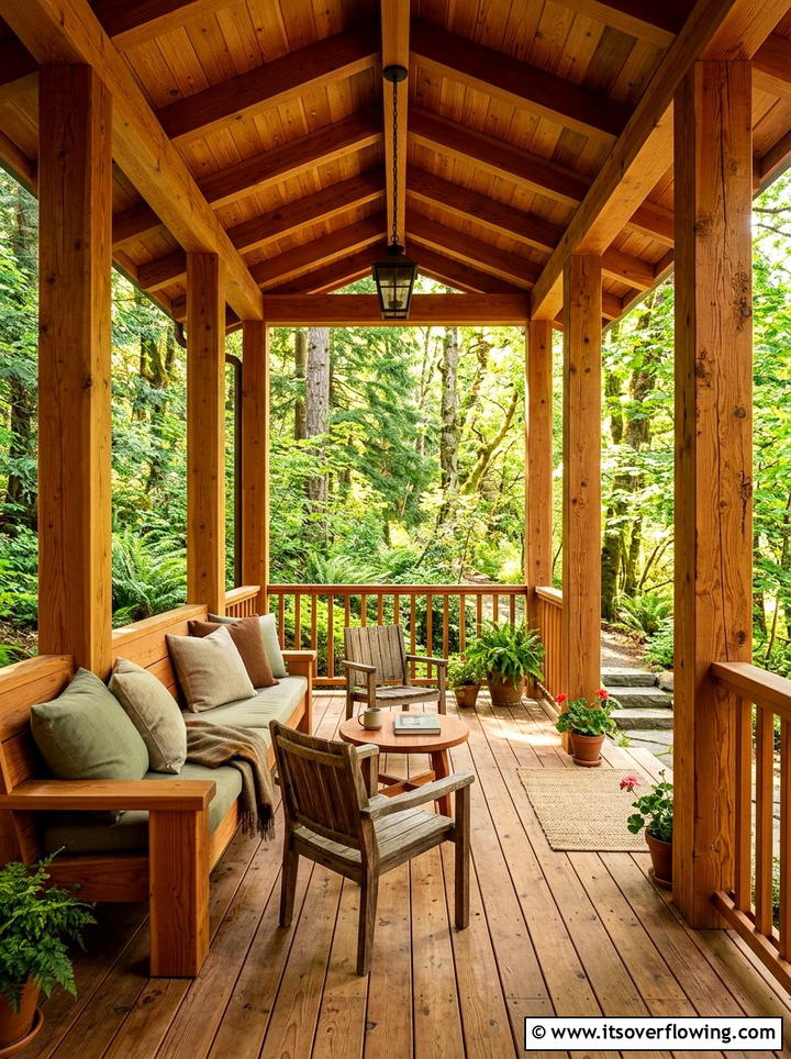 Natural Wood Porch - 25 front porch ideas with rustic style