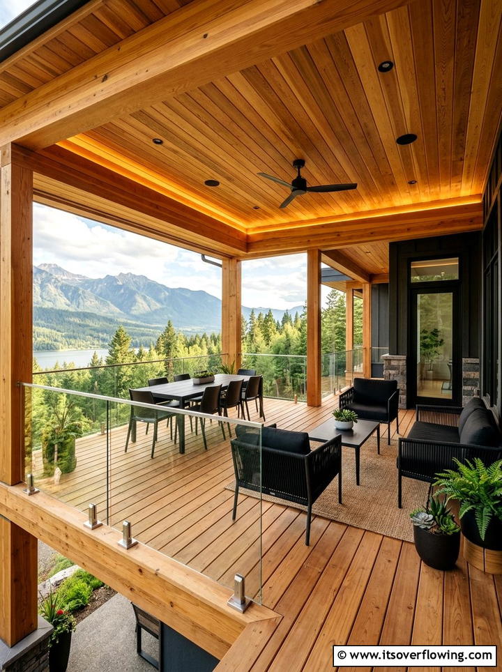 Natural Wood Porch - 25 front porch ideas for covered porch