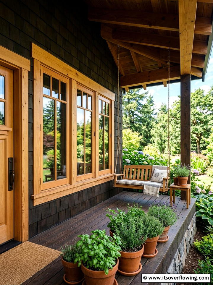 Natural Wood Window Frames - 25 front porch ideas with wood accents