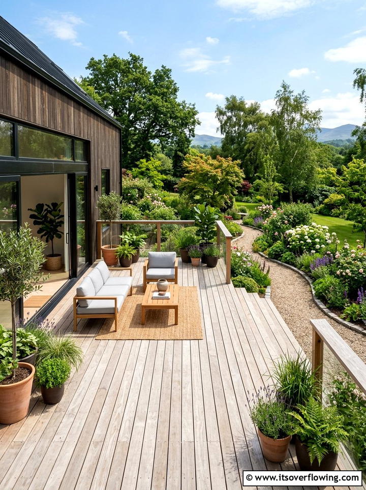 Natural Wooden Deck - 25 backyard ideas with zen style