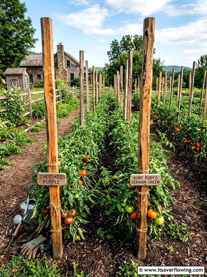 Natural Wooden Garden Stakes - 25 garden ideas with plant markers