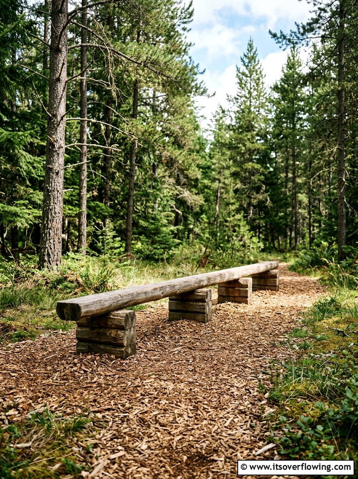 Natural balance beam - 25 creative garden ideas with kids garden zone