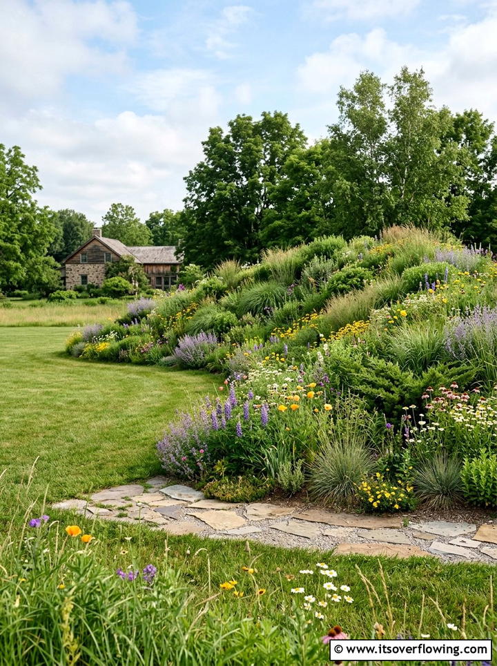 Natural earth berm - 25 garden ideas for windy areas