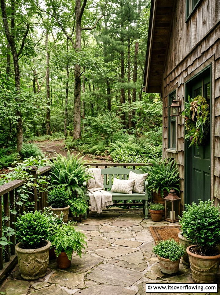 Natural greenery porch - 25 front porch ideas with spring decor