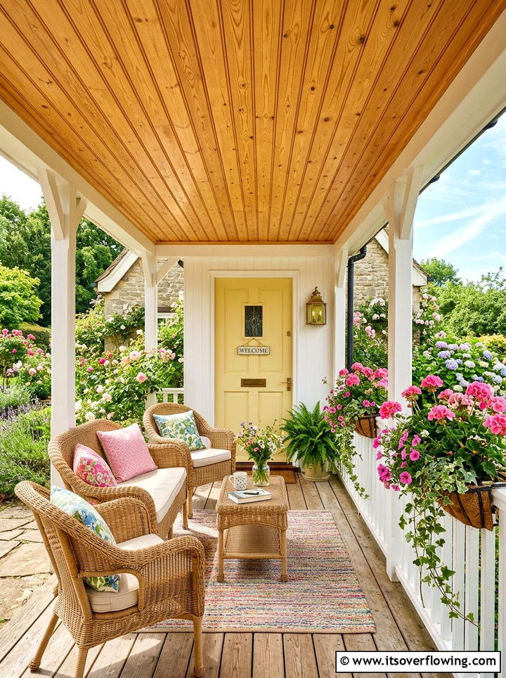 Natural pine beadboard - 25 front porch ideas with beadboard ceiling