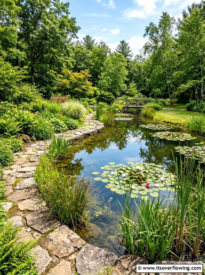 Natural pond - 25 backyard ideas with bird garden