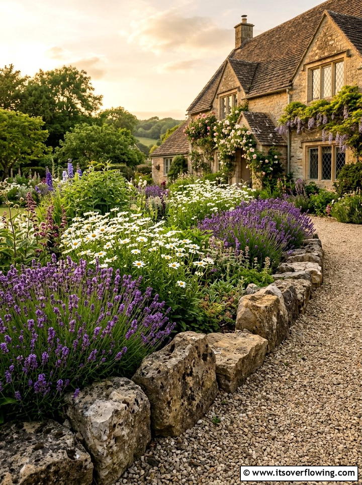 Natural stone edging - 25 garden ideas with edging