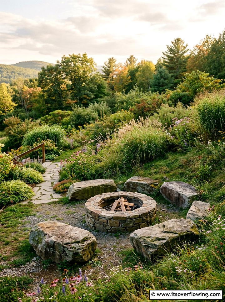 Natural stone fire pit - 25 garden design ideas for fire pit corners