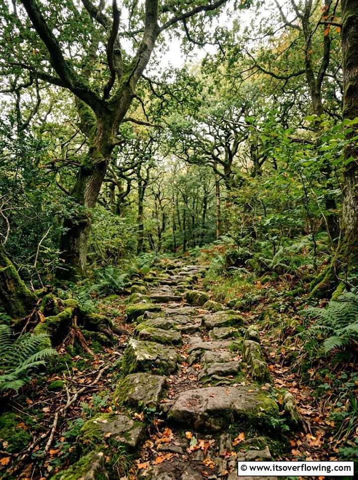 Natural stone path through woodland - 25 creative garden ideas with secret pathways